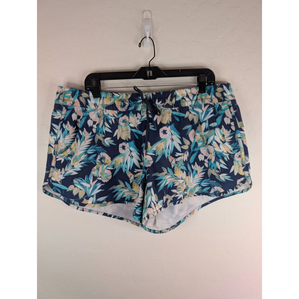 Columbia Sportswear 38x3 Bogata Bay Shorts Women's Size XL Blue Floral Stretch